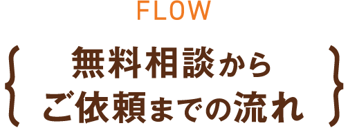 FLOW { 無料相談からご依頼までの流れ }